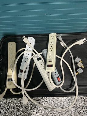 Multiple Outlet Power Strips - White/Beige/Gray